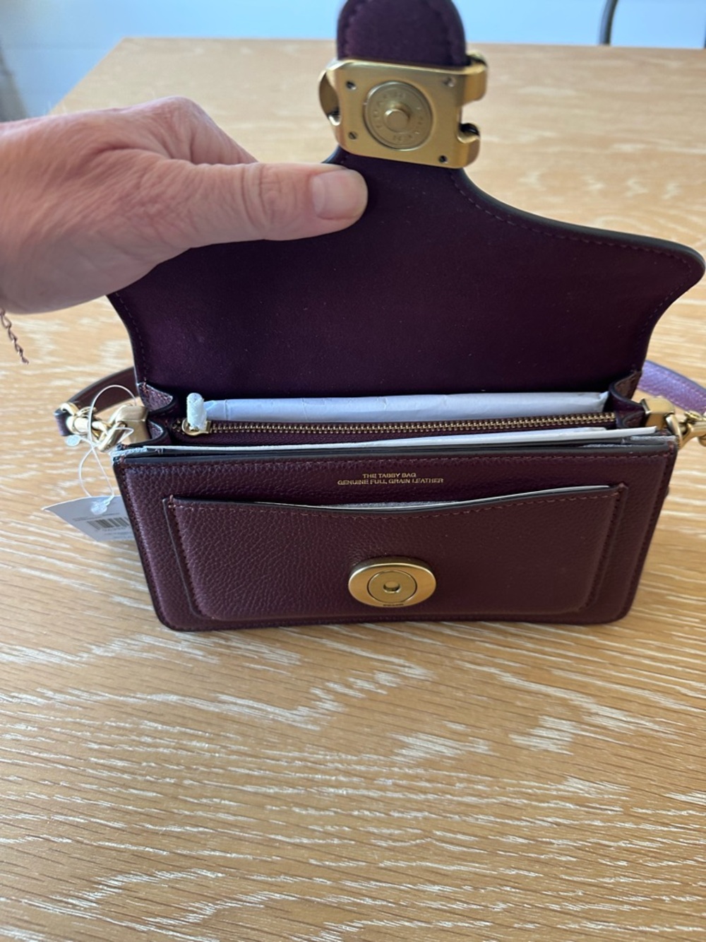 Coach Tabby Leather Shoulder Bag in Merlot with Gold Hardware - Picture 4 of 7